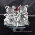 Urso de peluche de cristal das estatuetas animais bonitas para a decoração do casamento